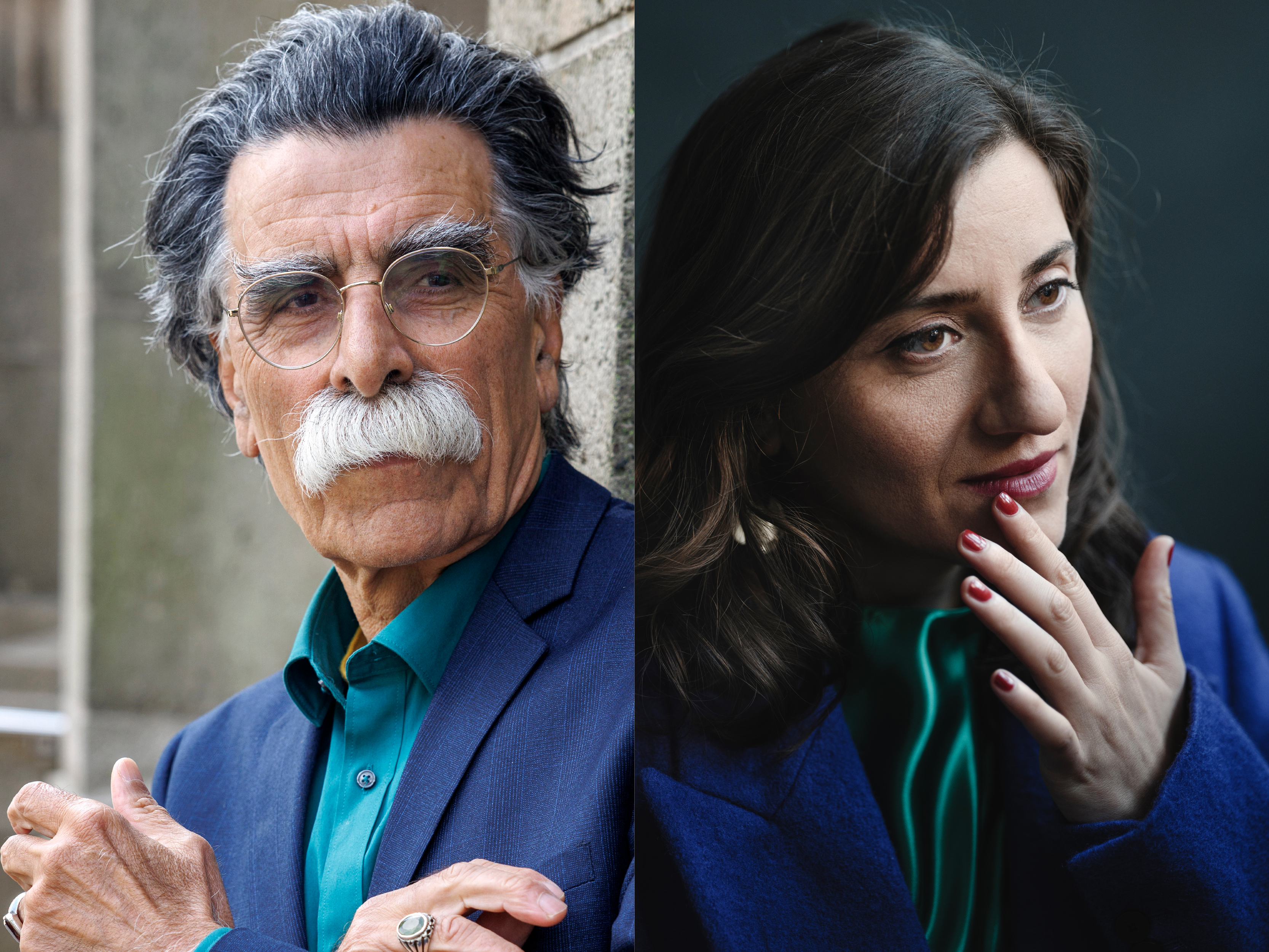 portretfoto's van kader abdolah en sholeh rezazadeh